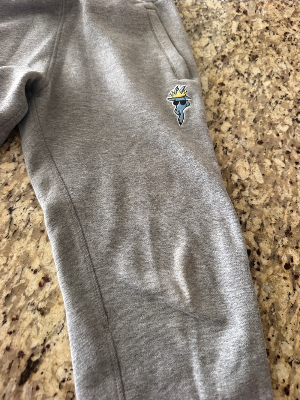 Kids Grey Fleece Joggers with Drawstring Waist - Picture 3 of 3